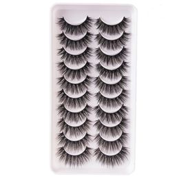 10 Pairs False Eyelashes 8D Faux Mink Lashes Fluffy Soft Wispy Volume Natural long Eyelashes 10-15mm Eye Lashs Reusable Eyelash Extension Makeup Kit Free DHL