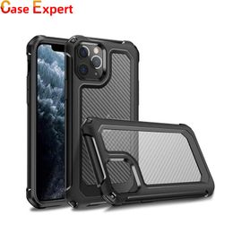 Carbon Fibre Shockproof Hybrid Cases for iPhone XS 11 12 Pro Max XR 6 7 8 Samsung S20 Plus Ultra