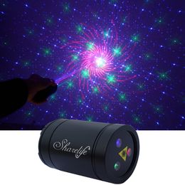 Sharelife Mini Portable RGB Gobos Laser USB Light Built-in 1200MA Battery Magnetic Attraction for Home Party DJ Gig Stage Lighting DP4-RGB