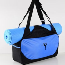 Yoga Fitness Bag Training Shoulder Crossbody Sport Bag Waterproof Nylon Women's Pilates Mat Carriers Bag Travel Duffel Gym Bags Q0705