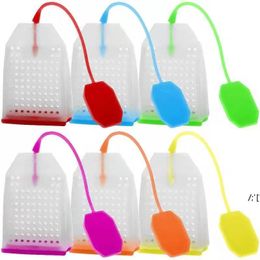 Food-grade Silicone Mesh Tea Infuser tools Reusable Strainer Bag Style Loose TeaLeaf Spice Filter Diffuser Coffee Strainers JJA12434