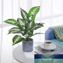 Artificial Plants Artificial Flowers Potted Plants Fake Green Leaf Life likin Pot for for Home Office Decorations