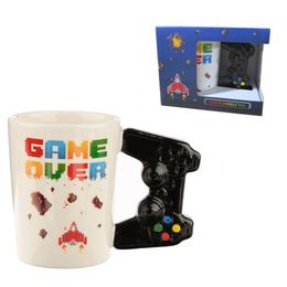Mugs 400ml Creative Game Over Coffee Mug 3d Controller Handle Ceramic Cup Milk Tea Boy Birthday Christmas Gift