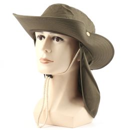CAMOLAND Women Summer Sun With Neck Flap Outdoor UV Protection Fishing Hat For Men Bucket Cap Wide Brim Hiking Hats Y200714