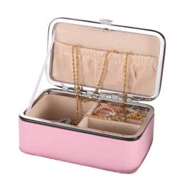 Women Mini Jewellery Box 4 Colours PU Leather Earring Necklace Ring Storage Box Ladies Travel Organiser Case Not Include Jewellery