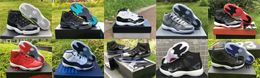 jam UK - Authentic 11 High OG Jubilee 25th Anniversary 11S Gamma Blue Space Jam 72-10 Cap and Gown Cool Grey Concord Bred UNC Win Like 96 Men Shoes