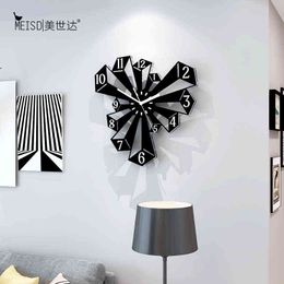 Creative Prism Silent Wall Clocks Modern Design Living Room Home Decoration Decor For Kitchen Decorative Acrylic Art Watches H1230