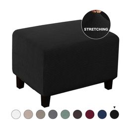 Elastic Ottoman Rectangle Covers Case Stretch Storage Ottoman Slipcover Protector Spandex Footstool Sofa Foot Rest Stool Covers LJ201216