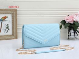 2024 bag Women blue Handbags Gold Chain ShoulderBags Crossbody Disco Messenger Bag Purse Wallet 23CM