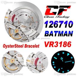 Clean CF GMT VR3186 Automatic Mens Watch Batman Blue Black Ceramics Bezel 904L Steel Oystersteel Bracelet Super Edition Watches Puretime D4