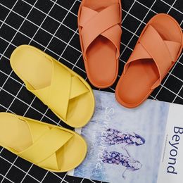 Women Couple Summer Indoor Slippers Home Soft Thick Soft Sole Solid Bathroom Non Slip Shower Slides Footwear Ladies Shoes Men