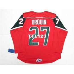 740 #27 JONATHAN DROUIN HALIFAX MOOSEHEADS 2013 Vintage Away Home Hockey Jersey or custom any name or number retro Jersey