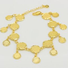 Bangle Chegada moeda pulseira para mulheres / meninas ouro cor dinheiro dinheiro jóias Islam muçulmano antiga moedas presentes