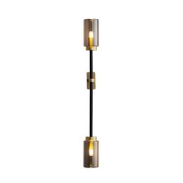 American Classic Copper Wall Lamp Industrial Style 2/4 Heads Glass LED Wall Sconces Simple Personality Art Decoration Lighting Fixtures G9