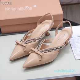 Fashion-Dress Shoes High end quality sandal lady summer fashion back heel thick fairy style pointed single shoe