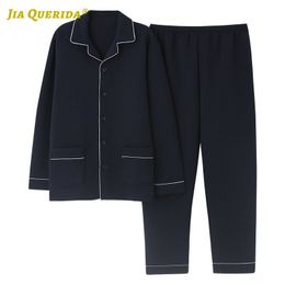 3 Layers Padded Cotton Pijamas Set Long Sleeve Long Pants Sleepwear Fashion Style Casual Style Homesuit Homeclothes Pajamas Man LJ201112