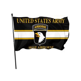 Army 101st Airborne Division Flags 3x5FT Outdoor Single-Layer 100D Polyester High Quality With Two Brass Grommets