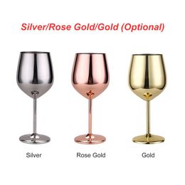 Stainless Steel Red Wine Goblets Copper Plated Red Wine Glass Juice Drink Champagne Goblet Party Barware Kitchen Tools Y0107