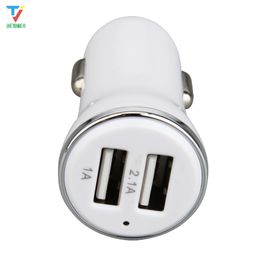 Dual USB Car Charger Adapter 5V 2.1A Fast Charge 2 Ports Car-Charger for iPhone XS MAX 8 7 plus for Samsung S9 S8 30pcs
