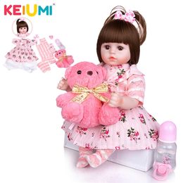 New KEIUMI Reborn Baby Doll Hot Sale Girl Doll Soft Body Baby Reborn Doll For Kids 18" 48 cm Boneca DIY Gift for Children LJ201031