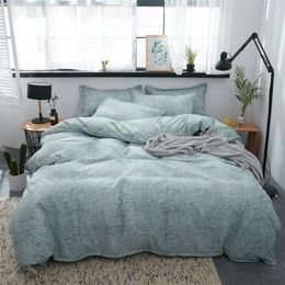 Home Textile Summer bedding silver Geometric 3/4pcs set Brief bed linen duvet cover + flat sheet 201022