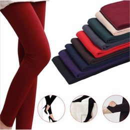 WomensSkinny Leggings Pants Clothing Fashion Trend External Wear Thicken Brushed Pants Winter Female Nine Points Romper Stepping on the Foot