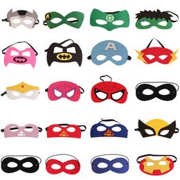 -Masque de super-héros - Superman Spiderman Costume Accessoires Captain America Supergirl Kids Mask Adult Mask Birthday Halloween Cosplay Supplies en stock