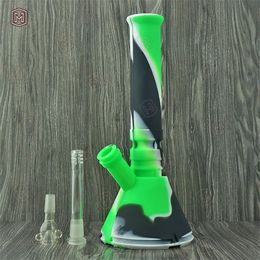 New Hookah Unbreakable tobacco Silicone 420 Smoking Water Pipe for smoking Bubbler Xl Beaker hand weeding Bong With Glass Bowl oil straw rig