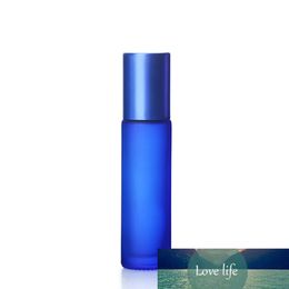 5pcs 10ml Portable Frosted Dark Blue Glass Roller Essential Oil Perfume Bottles Mist Container Travel Refillable Rollerball Vial