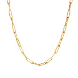Fashion Paperclip Link Chain Women Necklace Stainless Steel Gold Colour Chain Necklace For Women Men Jewellery Gift 220315
