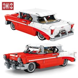 Technic Classic Red Vintage Vehicle Building Blocks City Pull Back Car Creator Ideas Bricks Children Toys Birthday Gifts LJ200928
