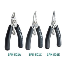 Pro'sKit 1PK-501A/C/E Precision Portable Pliers Stainless Steel Plier Tools Mini Long Nose Plier Practical Needle-Nose Pliers Y200321