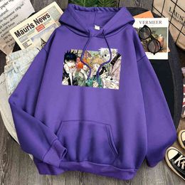 Jujutsu Kaisen Man Hoodie Loose Harajuku Fleece Loose Hooded Streetwear Mens Fashion Vintage Hoody Top Anime Punk Sweatshirts H1227