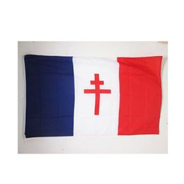 Free France 1940-1944 Flag 3' x 5' - French Resistance - France Libre Flag New Flying Hanging Flags Decorative Sport Football Backetball Run