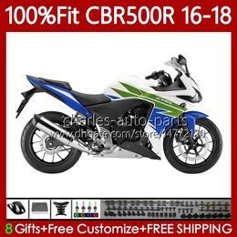 OEM Bodywork For HONDA CBR 500 CBR500 R RR CC 500R 500CC 2016-2018 Body 111No.100 Blue green CBR500RR 2016 2017 2018 CBR500CC CBR500R 16 17 18 Injection Fairing