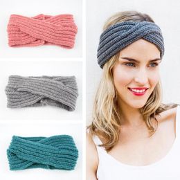 2020 Solid Knitted Headband Women Crochet Turban Warm Headwrap Winter Ear Warmer Girls Hairbands Hair Band Elegant Accessories 15 Colour