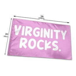 Pink Virginity Rocks Flags 3x5ft , 100% Polyester Fabric Digital Printing Decorative All Countries National