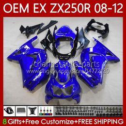 Injection Mould OEM Body For KAWASAKI NINJA ZX250R ZX 250R ZX250 08-12 ALL Blue Bodywork 81No.93 EX250 EX250R 08 09 10 11 12 ZX-250R 2008 2009 2010 2011 2012 Fairing