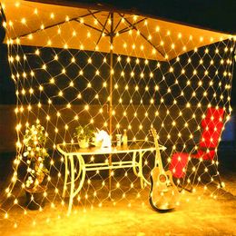 -Cortina de luz de Navidad String LED String Boda Halloween Fiesta Decoración de alta calidad Cálido blanco LED luces Luces
