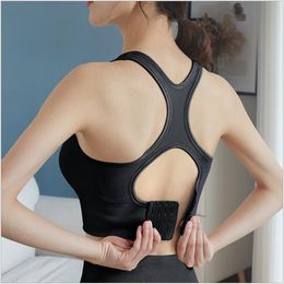 Push Up Yoga Bra without Wire New Women's Sports Underwear Shockproof Shaper Beauty Cross Back Running Fitness Tops Yoga Vest