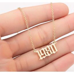 Handmade Personalised Year Number Necklaces Custom Birth Year Initial Necklace Pendants For Women Girls Jewellery sqcFBN dhseller2010