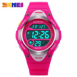 SKMEI Children Watches Cute Kids Watches Sports Cartoon Watch for Girls boys Rubber Children's Digital LED Wristwatches Reloj LJ200911