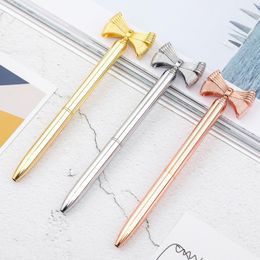 Ballpoint Pens Cute Bow Pen Rotating Metal Ball Point Writing Tools Novelty Office School Supplies Stataionery Accessories Gifts1