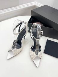 2022 designer lacquer heel sandals Patent leather upper 10 cm heels Size 35-43