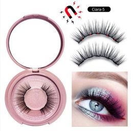 Magnetic Liquid Eyeliner And Eyelashes with Makeup Mirror Tweezer 1 Pairs 3D False Eyelashes kits 5 Magnets Lashes No Glue Needed Reusable