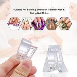 10pcs Transparent Polygel Quick Building Nail Tips Clips Finger Nail Extension UV LED Plastic Builder Clamps Manicure Nails Art Tool Kit