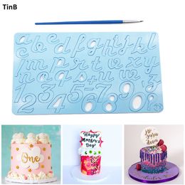 New Cake Tool Acrylic Capital/Alphabet/Number Embossed Cutter Mould Letter Cake/Cookie Cutter Stamp Fondant Cake Decorating Tools 201023