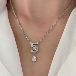 Digital 5 Water Droplet Necklace Womens Jewelry S925 Whole Body Pure Silver Electroplated 18K Platinum Delicately Hot 2022 New