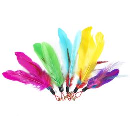 Color Feather Cats Toy Plastic Pendant Creative Funny Cat Stick Replacement Head Pet Toys 5 Colors