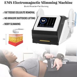 Portable High intensity HIEMT EMSlim muscle stimulate slimming machine with 2 handpieces for whole body fat burn massage beauty salon equipment